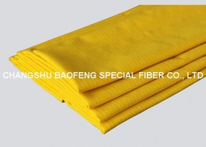 Tissu en mélange d'aramide 93/5/2 en jaune 200 g/m²