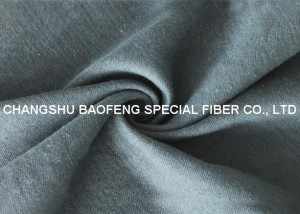 50/50 meta-aramid/Lenzing FR knitting fabric in 130gsm black